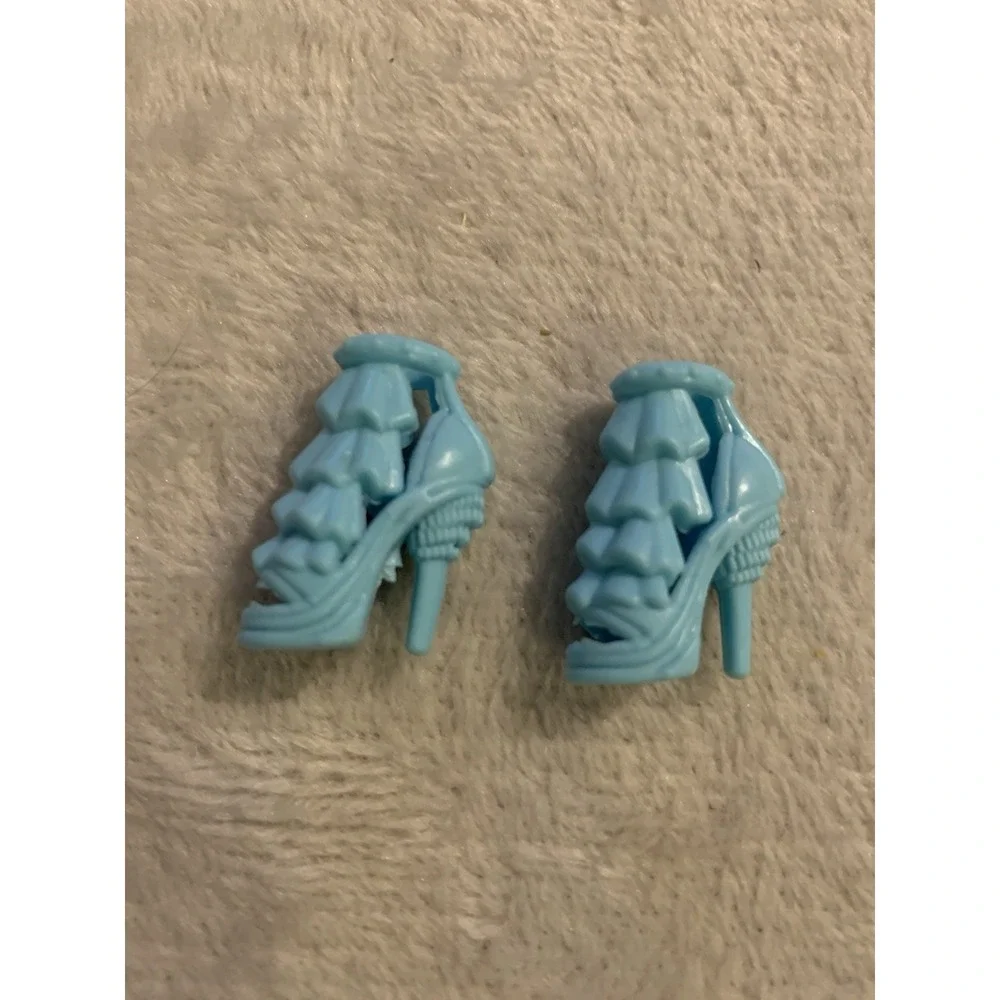 Modern Barbie Doll Blue Ruffle Open Toe Heels Replacement Shoes